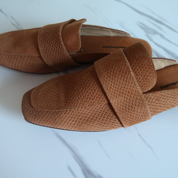 Free people At Ease Loafers Flats Size 9 Genuine Leather Cognac Brown - Picture 2 of 6